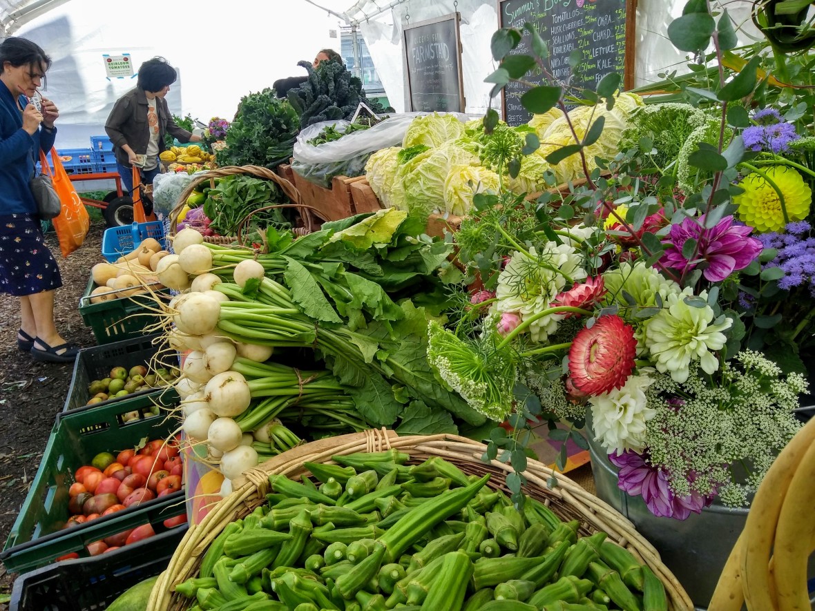 A bountiful bevy of produce harvested at Queens County Farm Museum for sale at their farm store