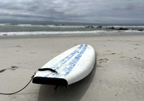 Surfboard on beach