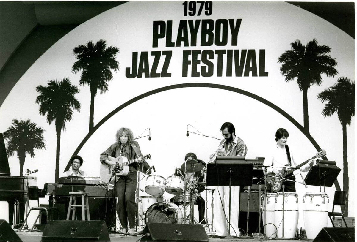 Joni Mitchell and Herbie Hancock perform at Playboy Jazz Festival, 1979