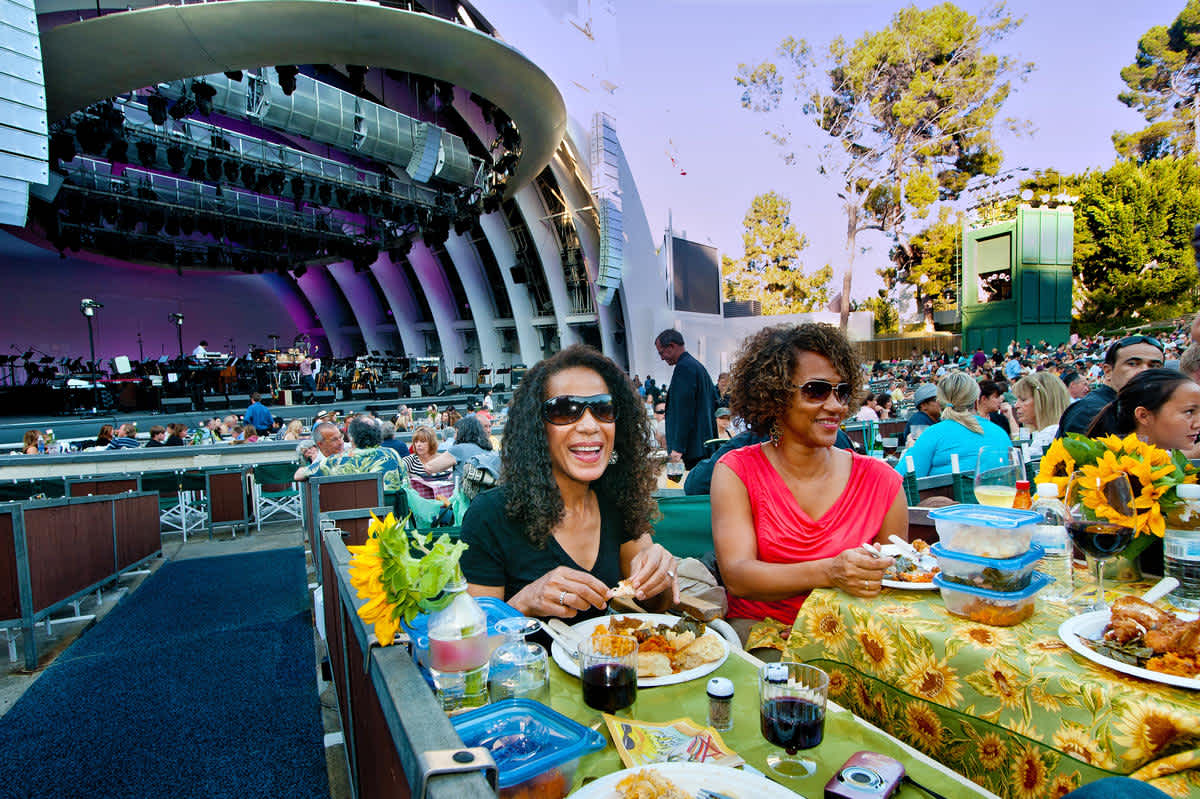 Audience members enjoying pre-concert dinner in the boxes, 2011.