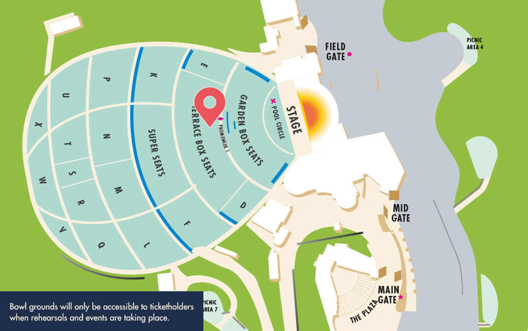 Map of Hollywood Bowl Shell