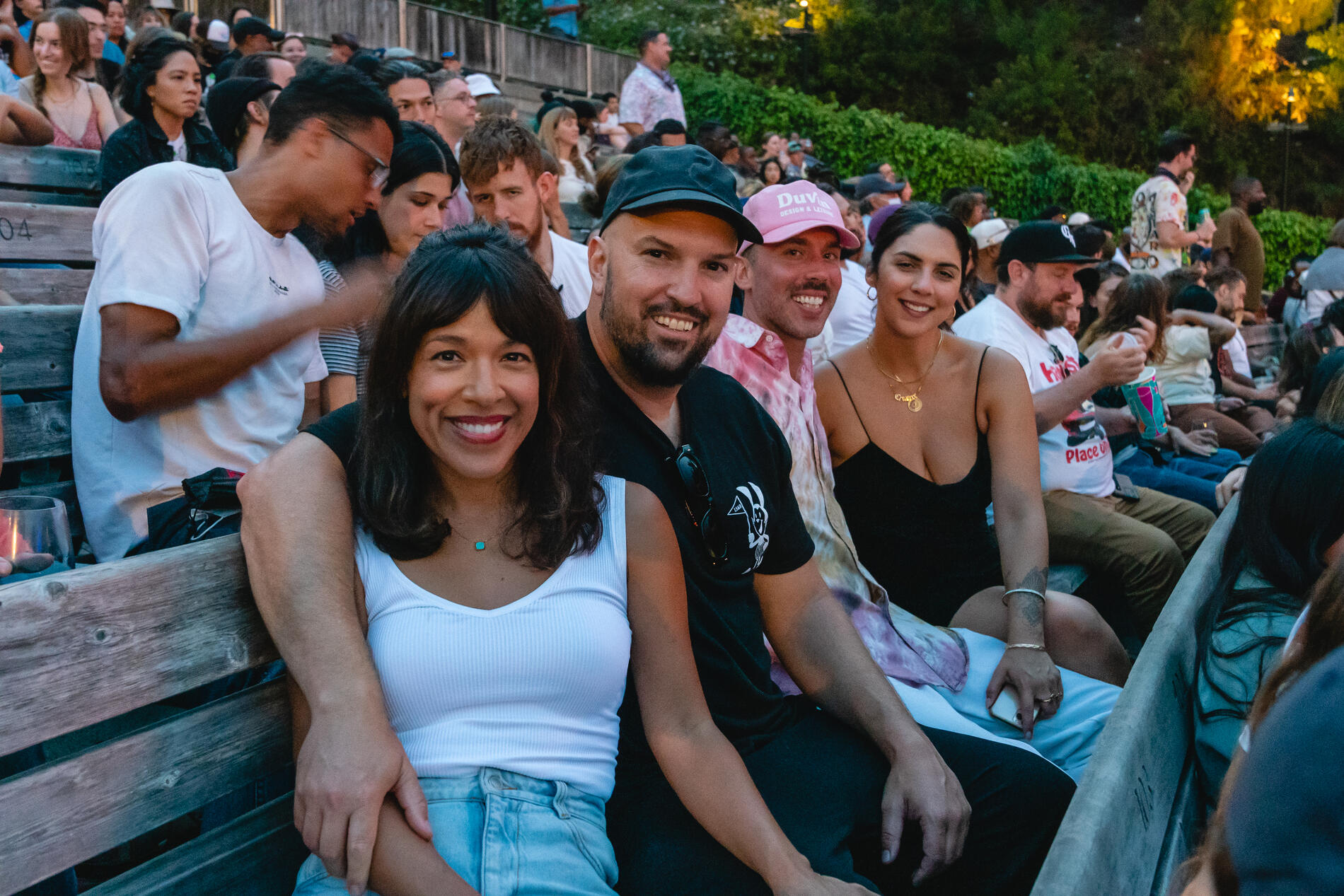 Audience members enjoy a perfect evening outdoors before their concert begins, 2014.