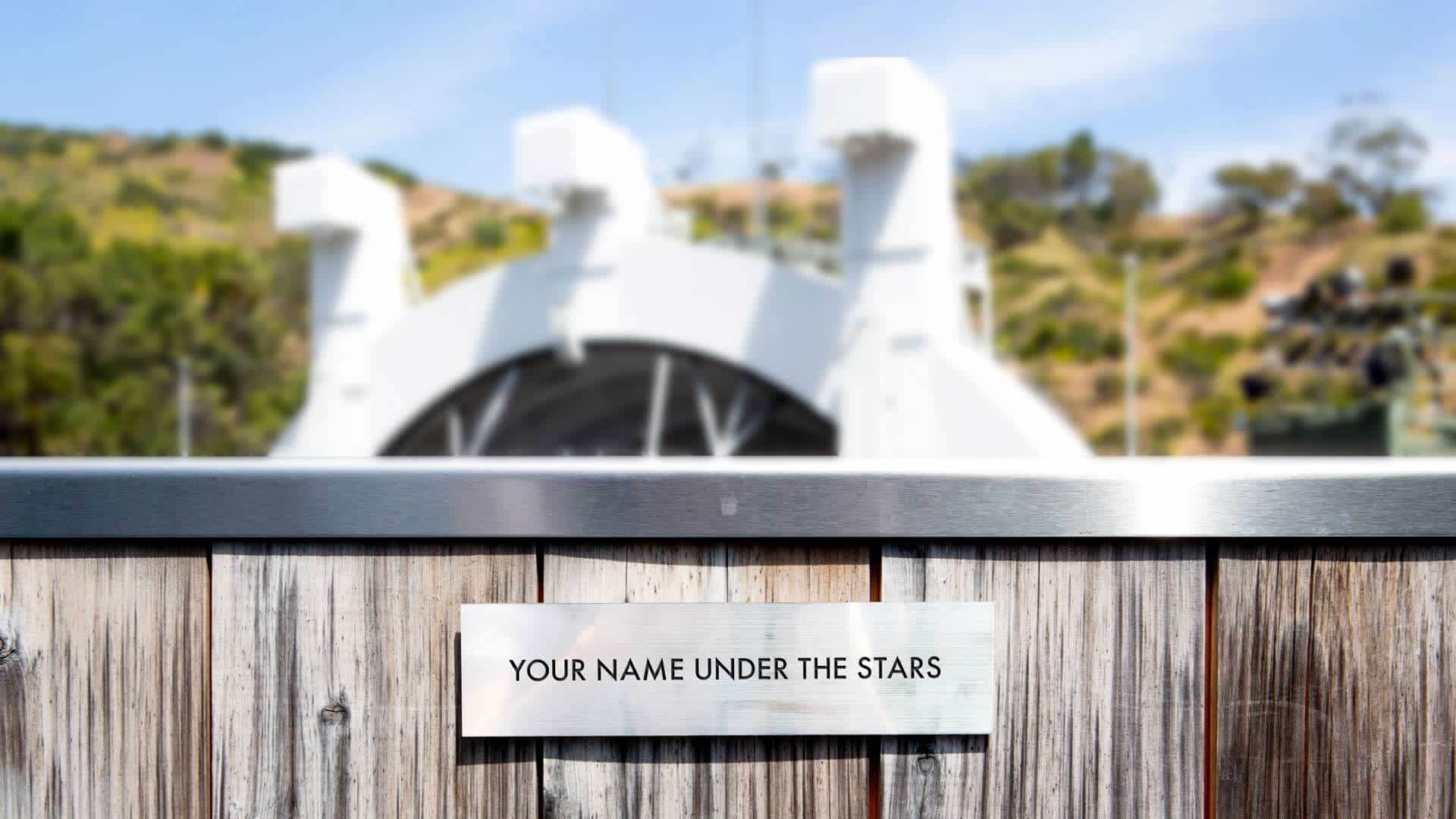 A sample “Your Name Under the Stars” plaque at the Hollywood Bowl