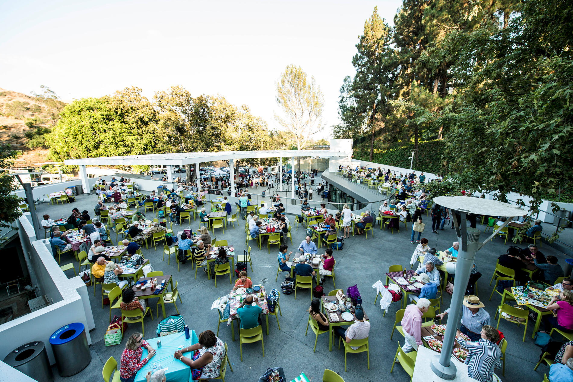 Audience members enjoy a pre-concert picnic up on the box office terrace 