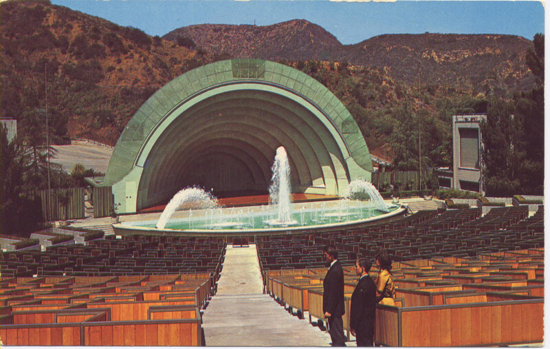 The Bowl’s pool and fountain, designed by Henry Dreyfuss and S. J. Hamel, ca. 1957