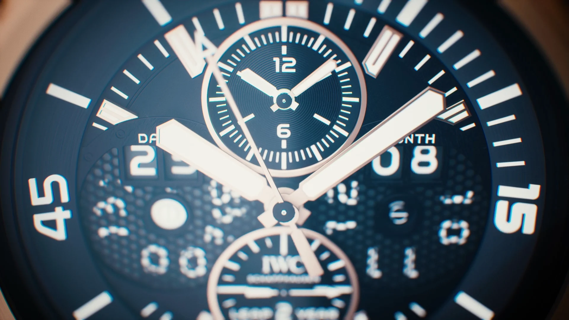 full frame iwc watch closeup