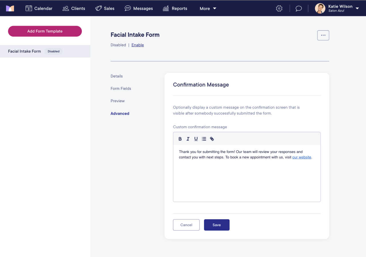 Creating Form Templates | Mangomint Salon and Spa Software