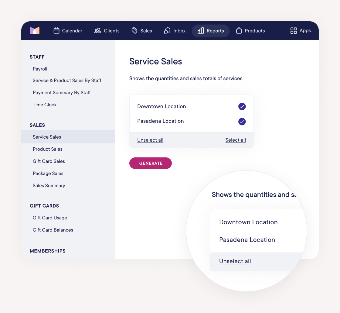 Cross-location reporting