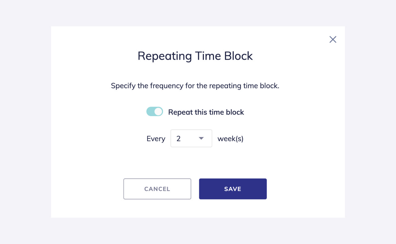 Create a Repeating Time Block | Mangomint Salon and Spa Software