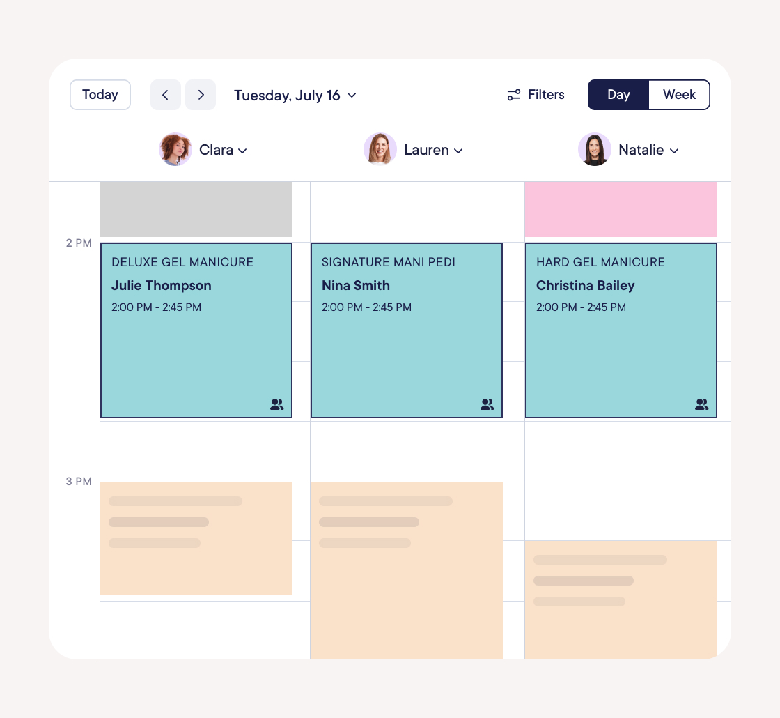 Book group appointments