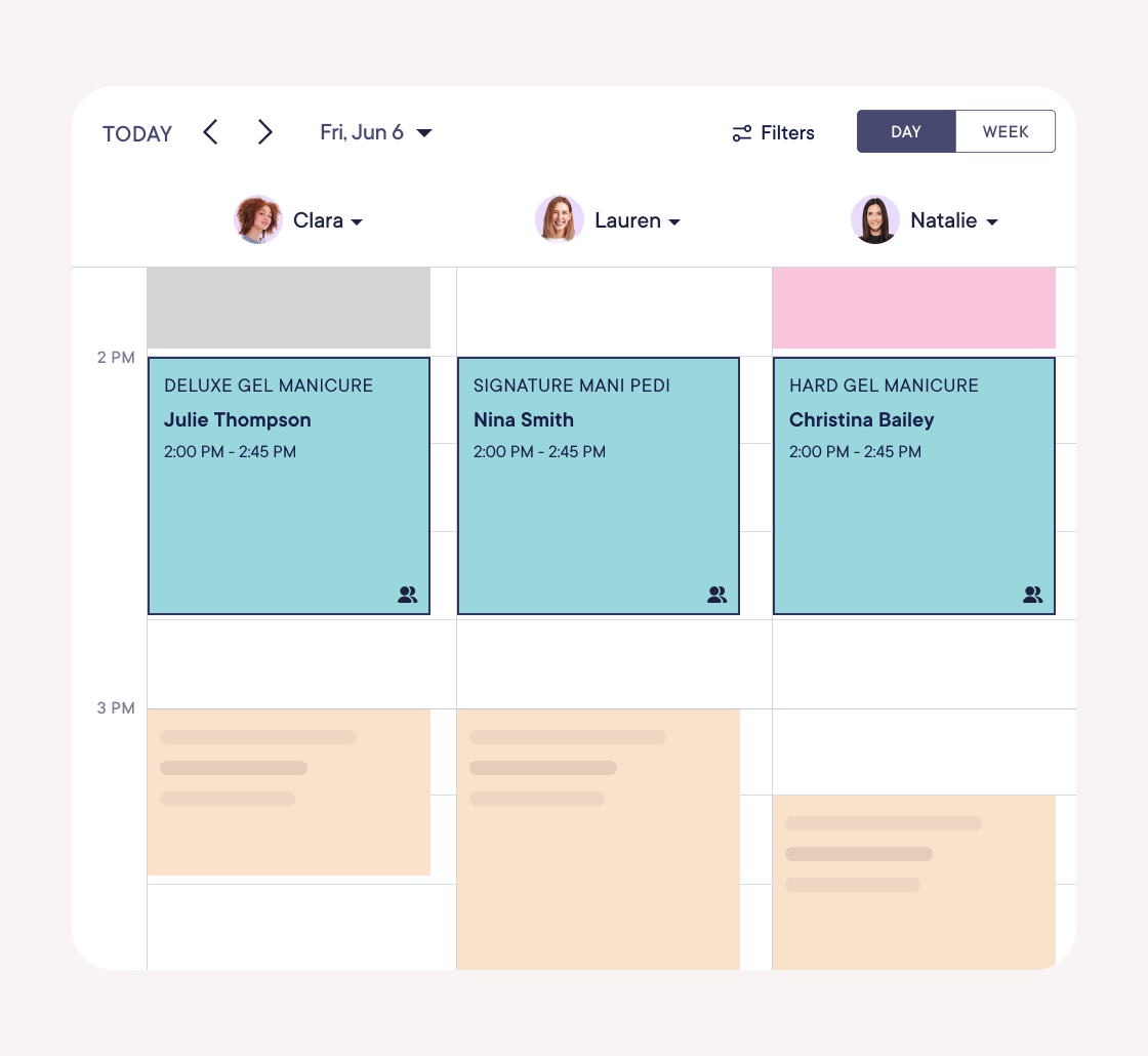 Book group appointments