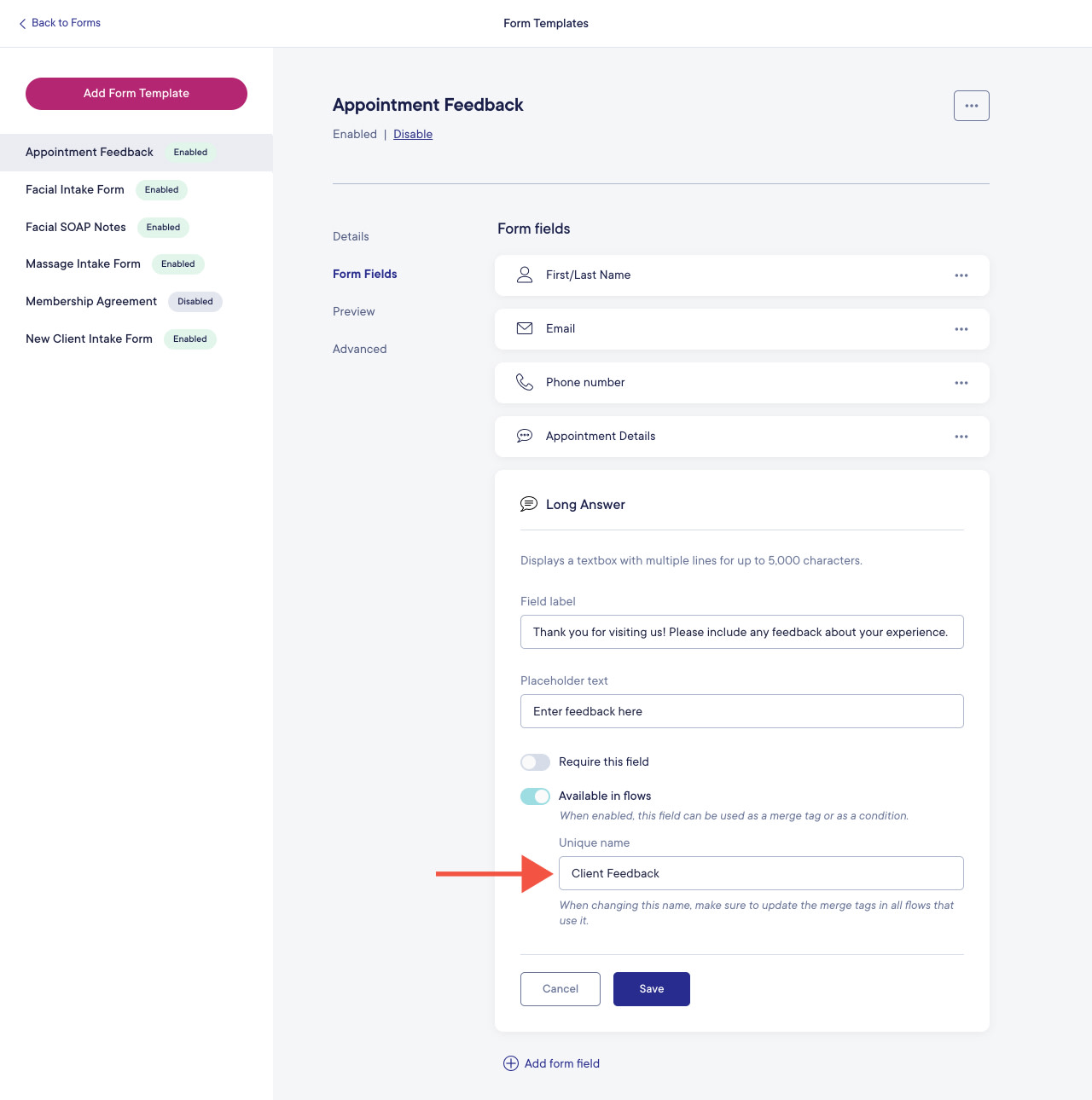 Using Form Responses with Flows | Mangomint Salon and Spa Software