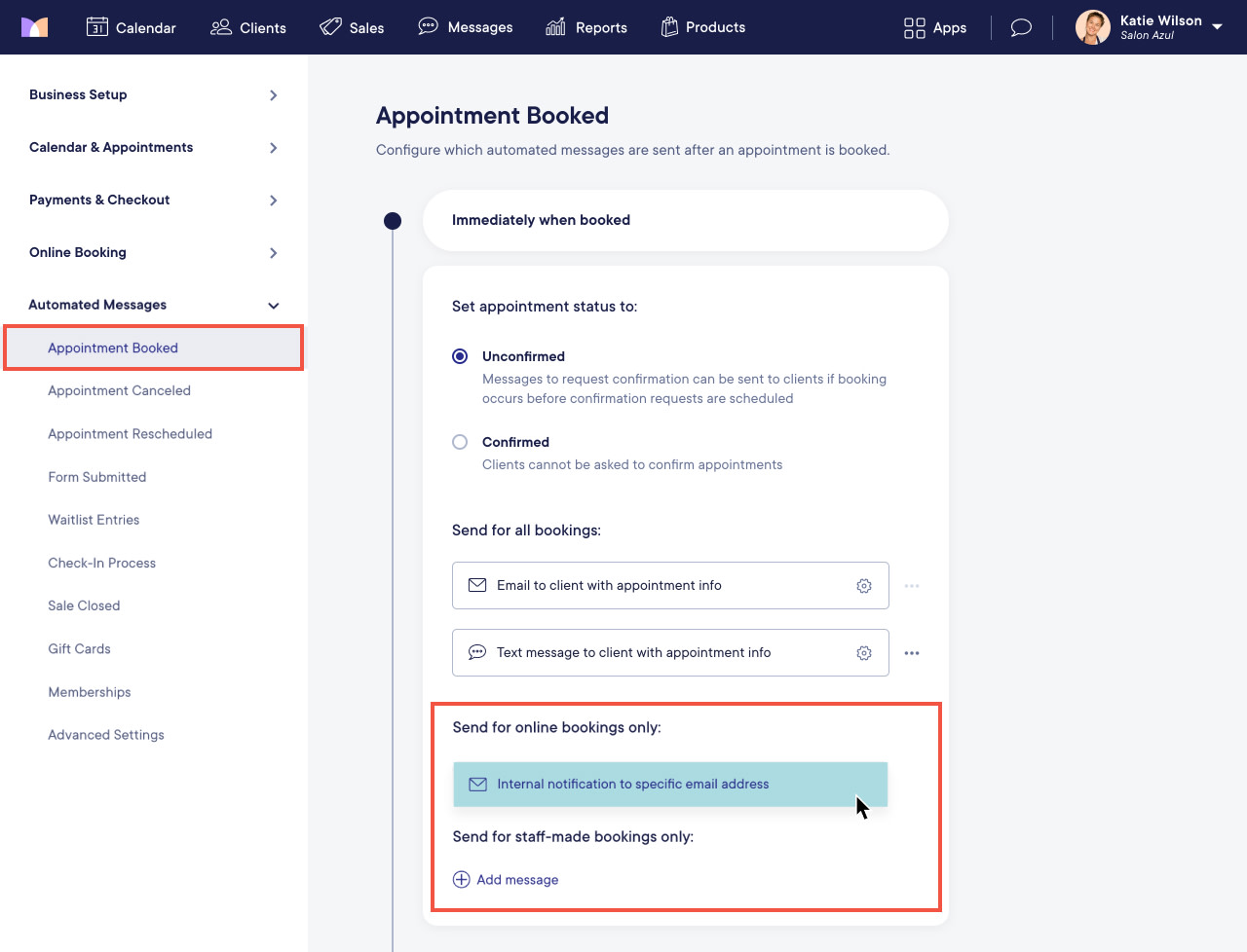 Enabling and Disabling Automated Messages | Mangomint Salon and Spa ...