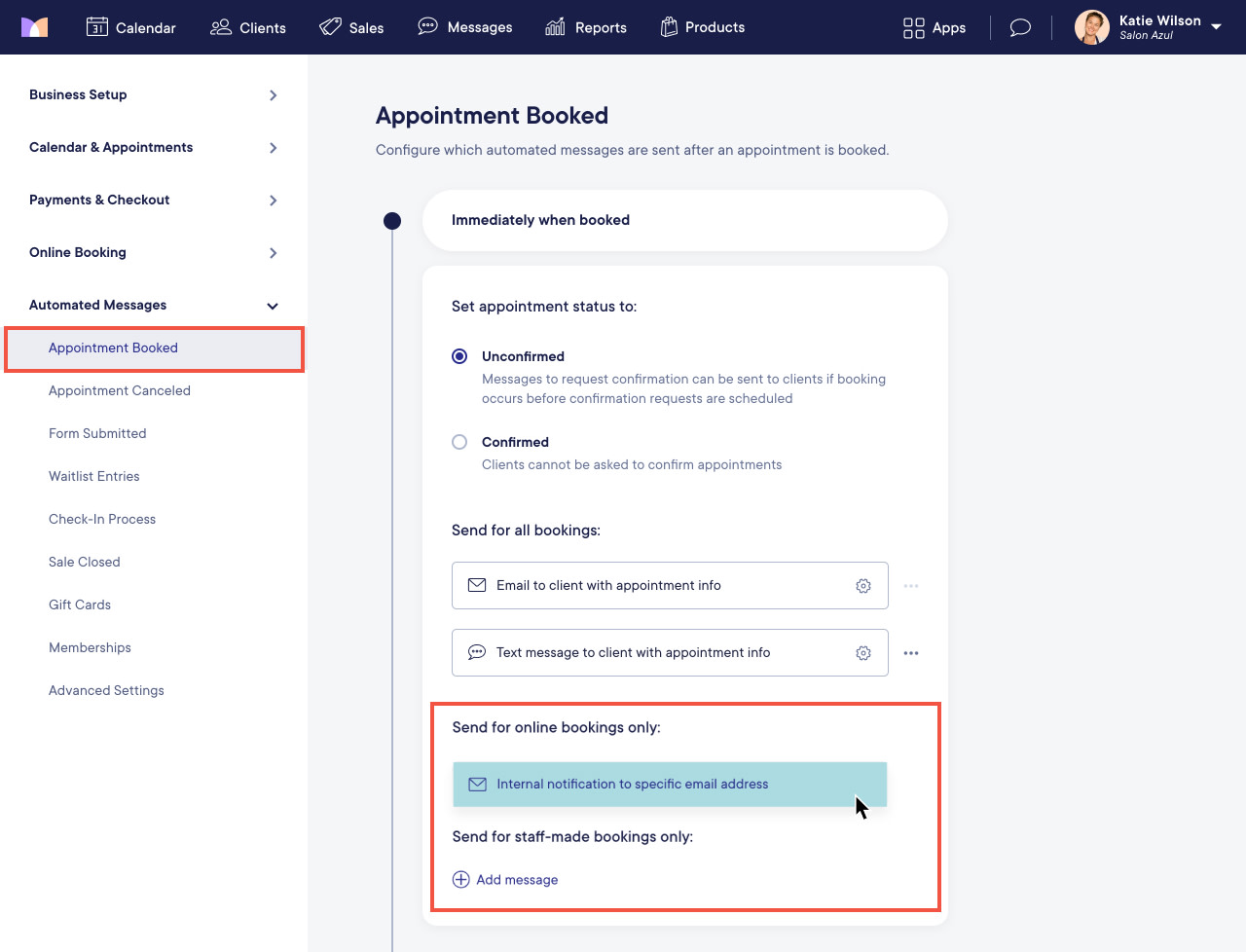 Enabling and Disabling Automated Messages | Mangomint Salon and Spa ...