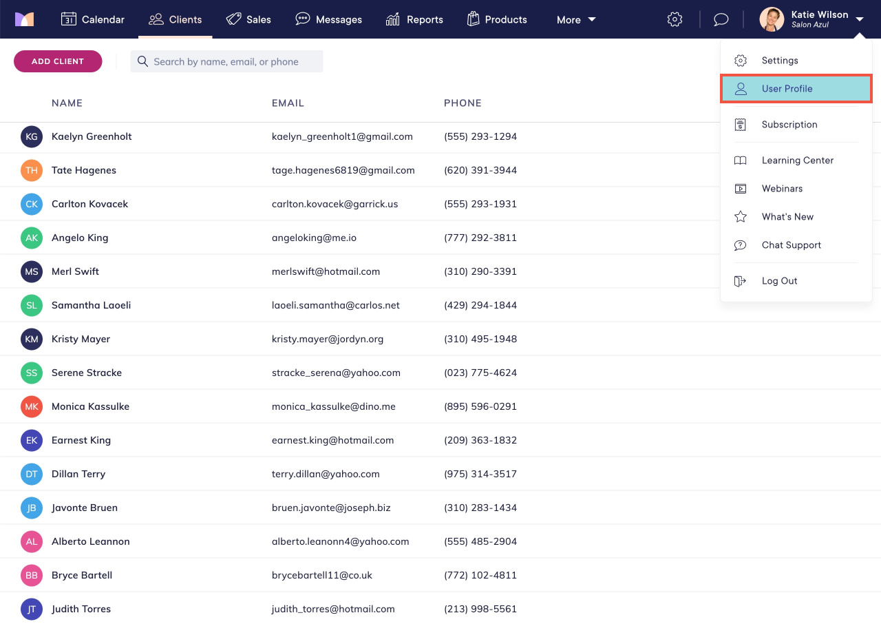 Navigating the Client List | Mangomint Salon and Spa Software
