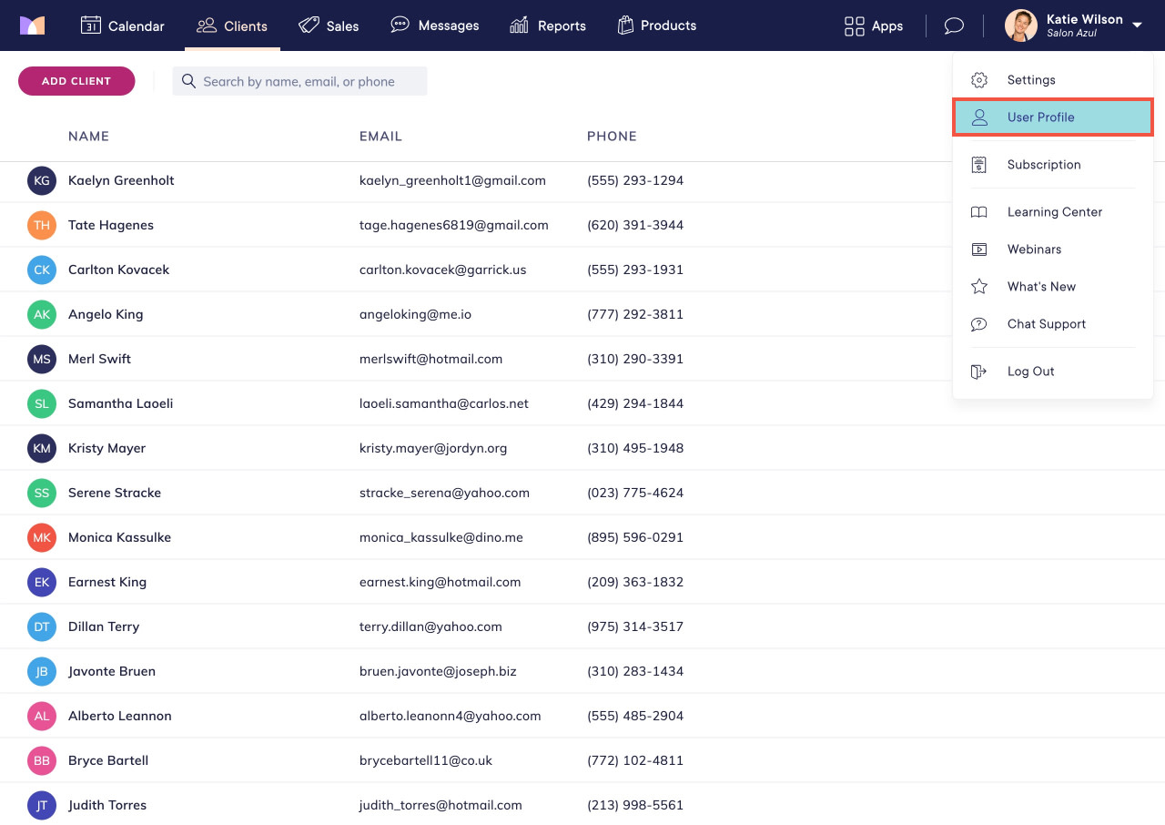 Navigating the Client List | Mangomint Salon and Spa Software