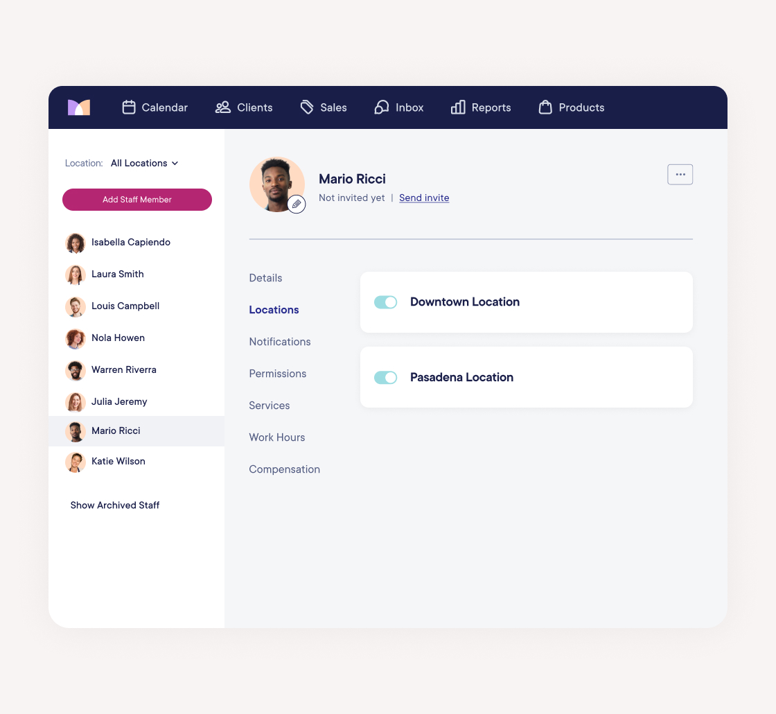 Manage staff across all locations