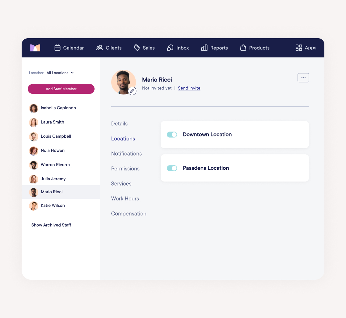 Manage staff across all locations