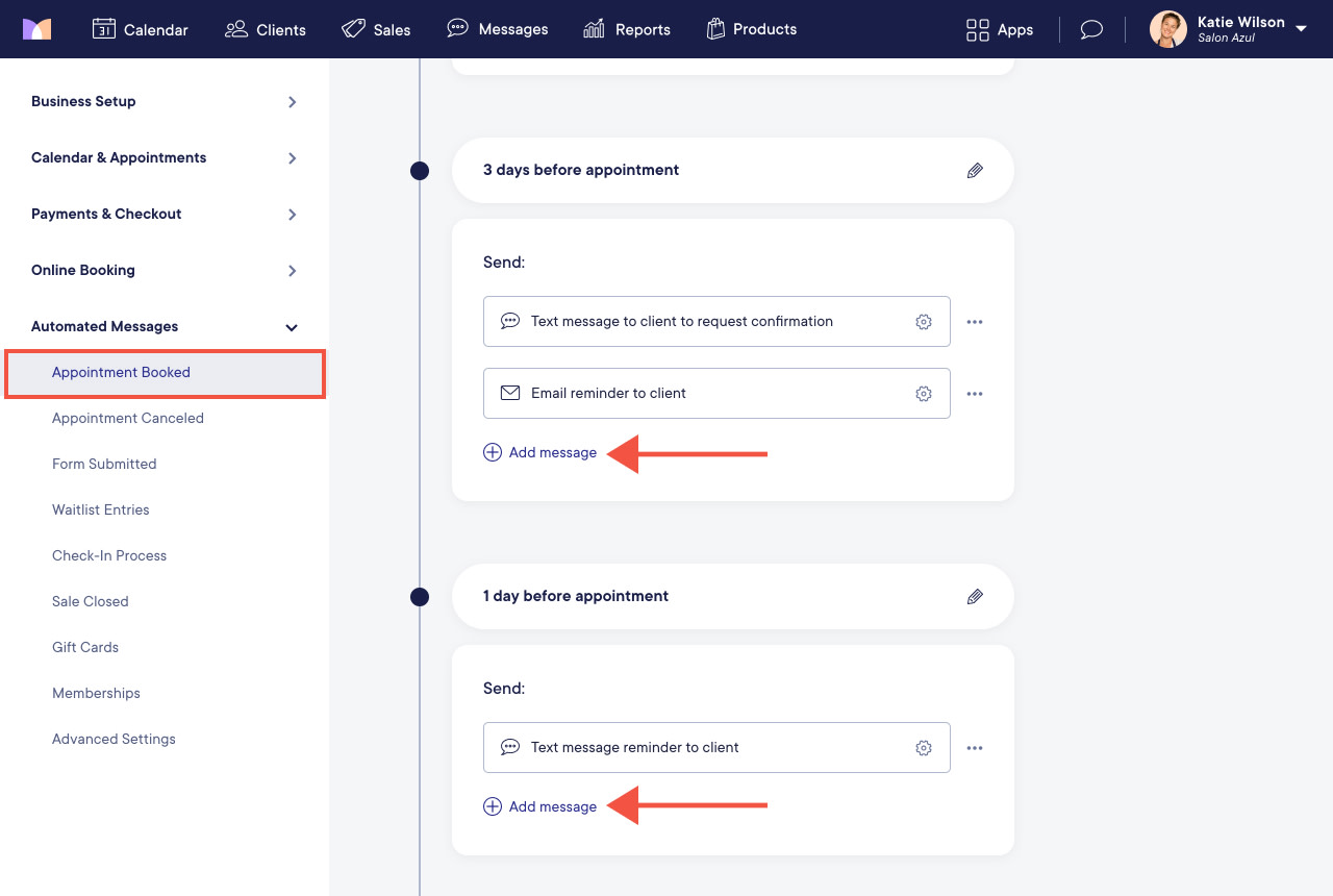 Enabling and Disabling Automated Messages | Mangomint Salon and Spa ...