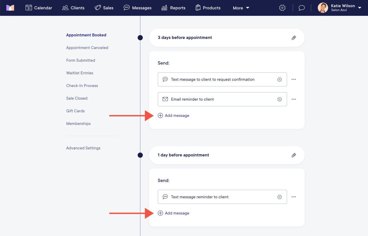 Enabling and Disabling Automated Messages | Mangomint Salon and Spa ...