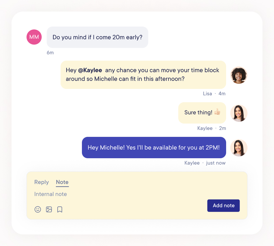 Track Internal Notes mobile