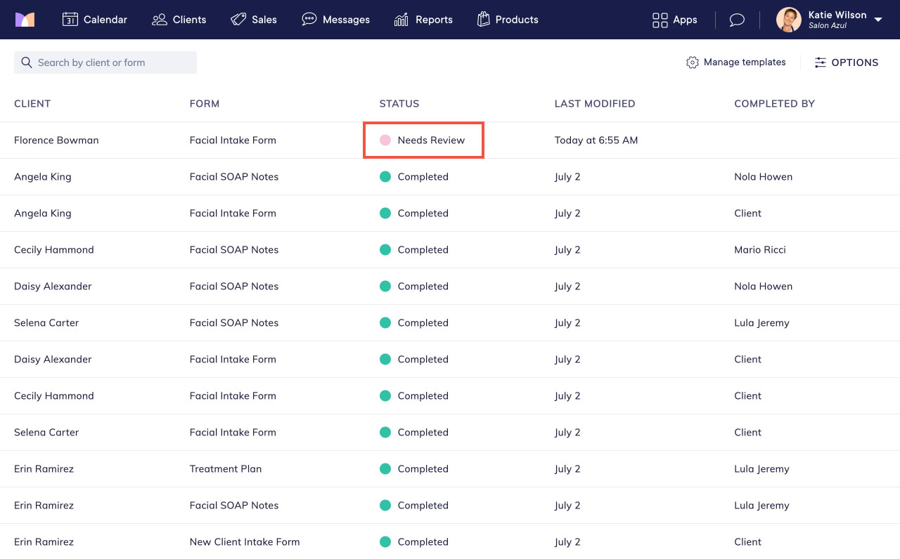 Approving a Form Submission | Mangomint Salon and Spa Software