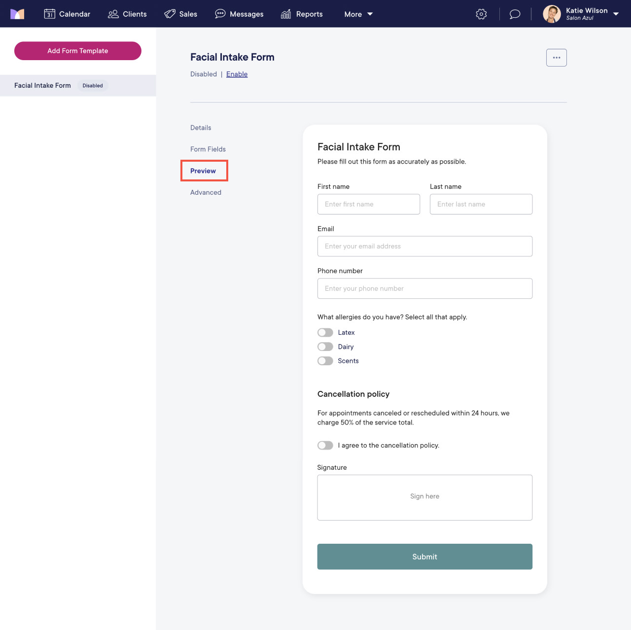 Creating Form Templates | Mangomint Salon and Spa Software