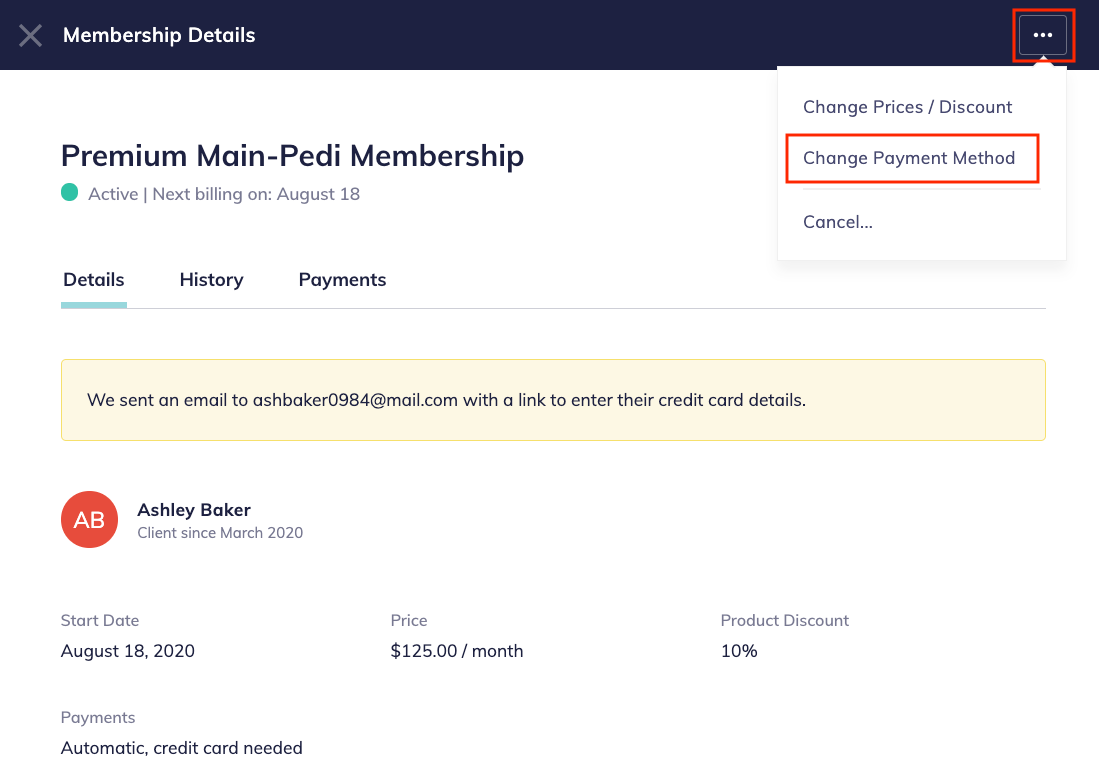 How Do I Resend The Credit Card Email Request To My Client Mangomint