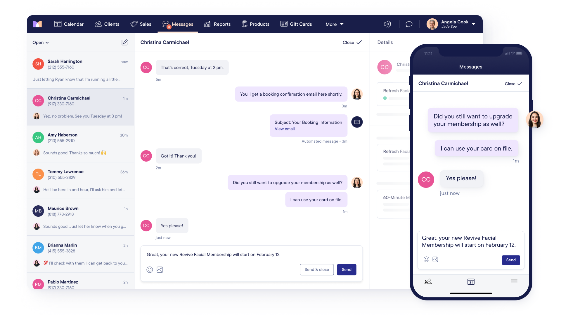 Two-Way Texting | Mangomint Salon and Spa Software