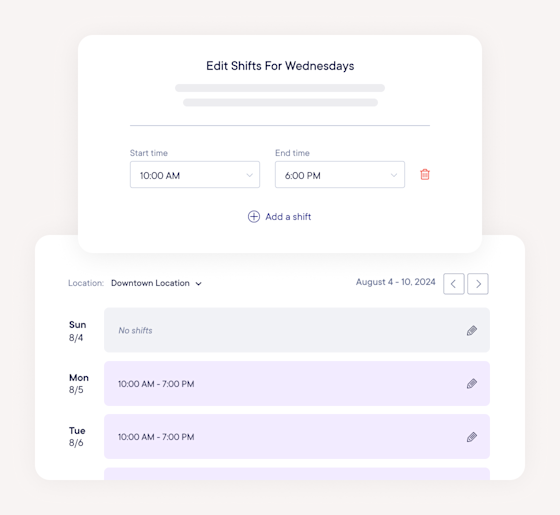 Easy staff scheduling