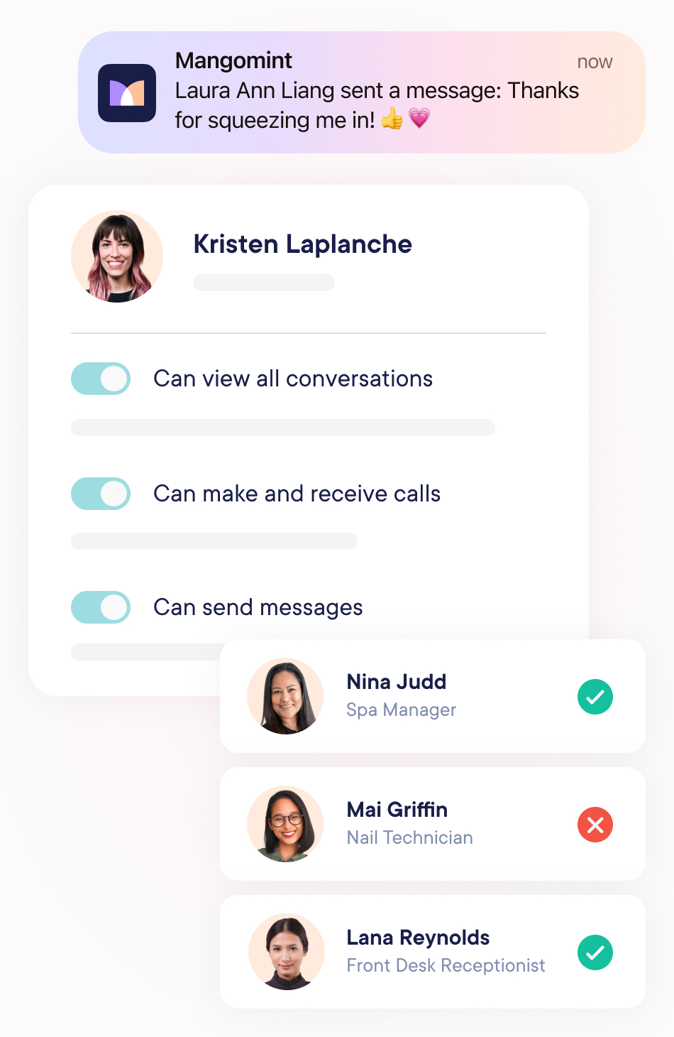Customize Staff Permissions mobile