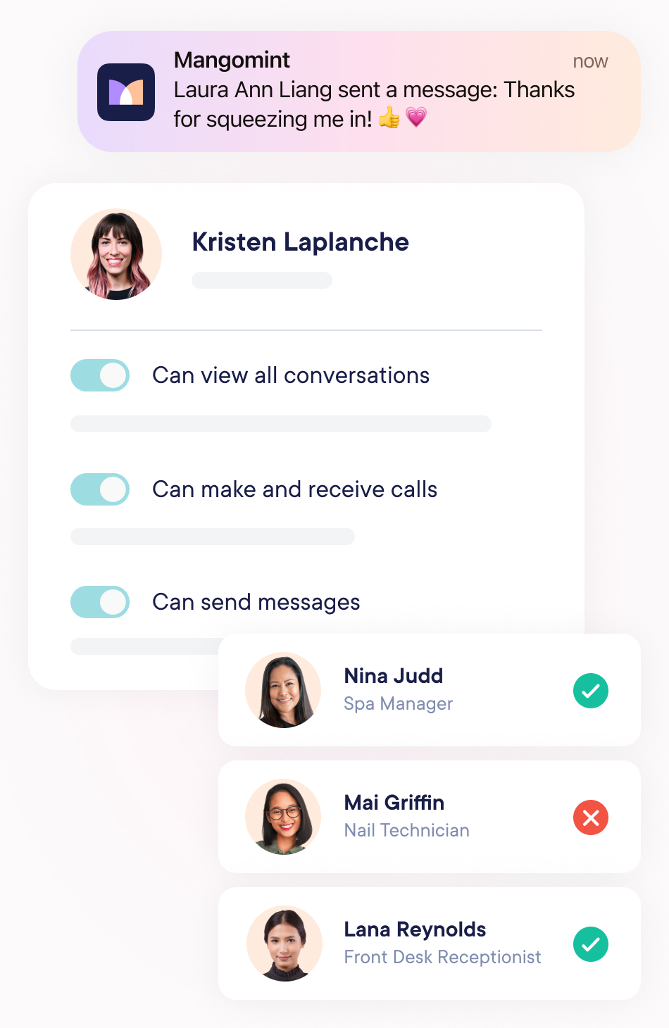 Customize Staff Permissions mobile