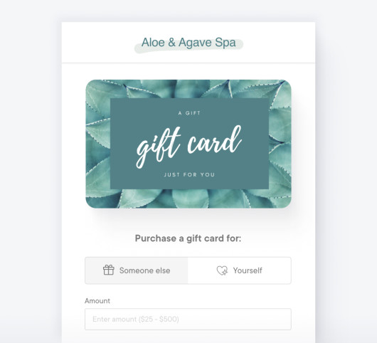 Sell gift cards directly in online booking