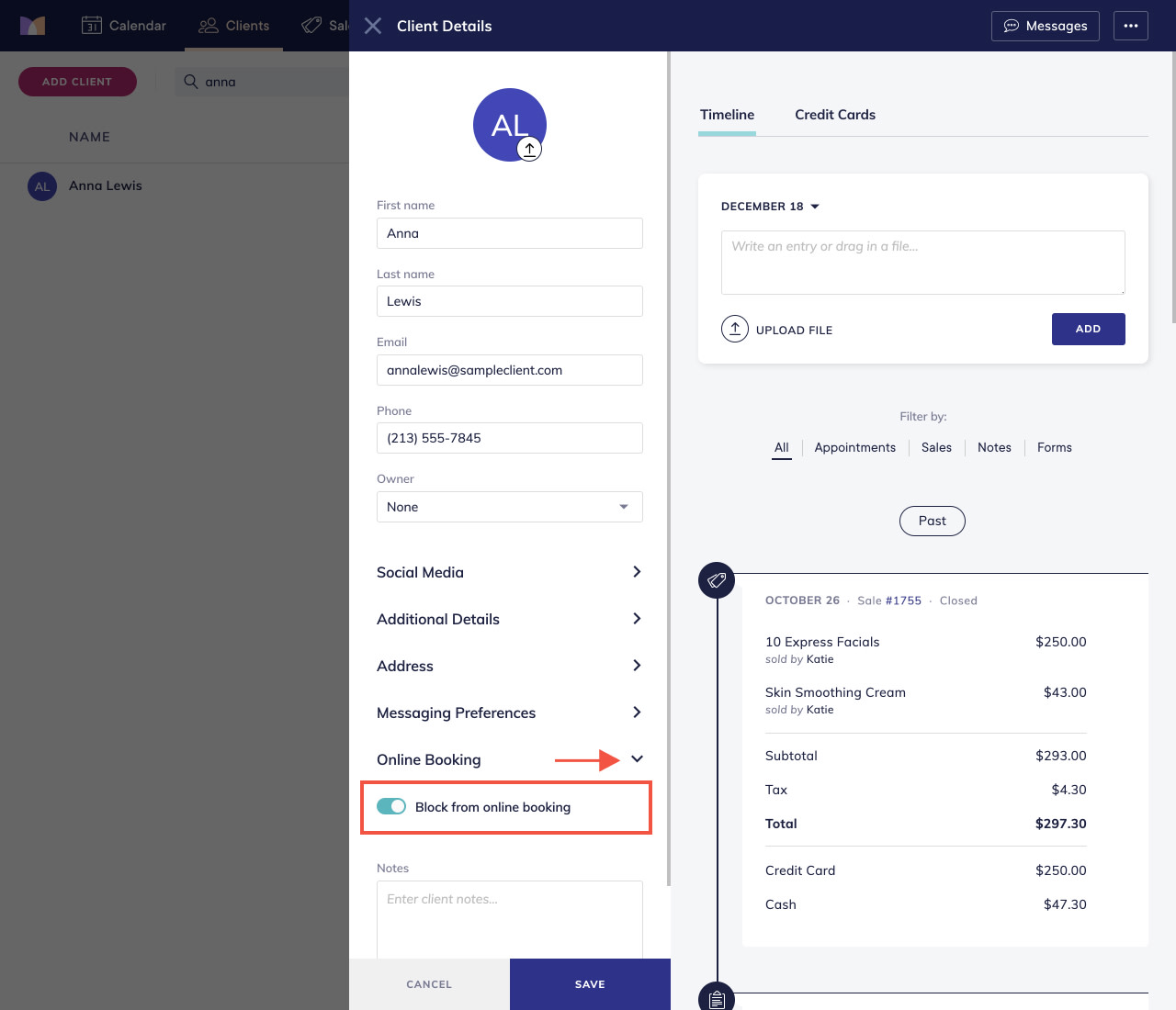 Block a Client from Online Booking | Mangomint Salon and Spa Software