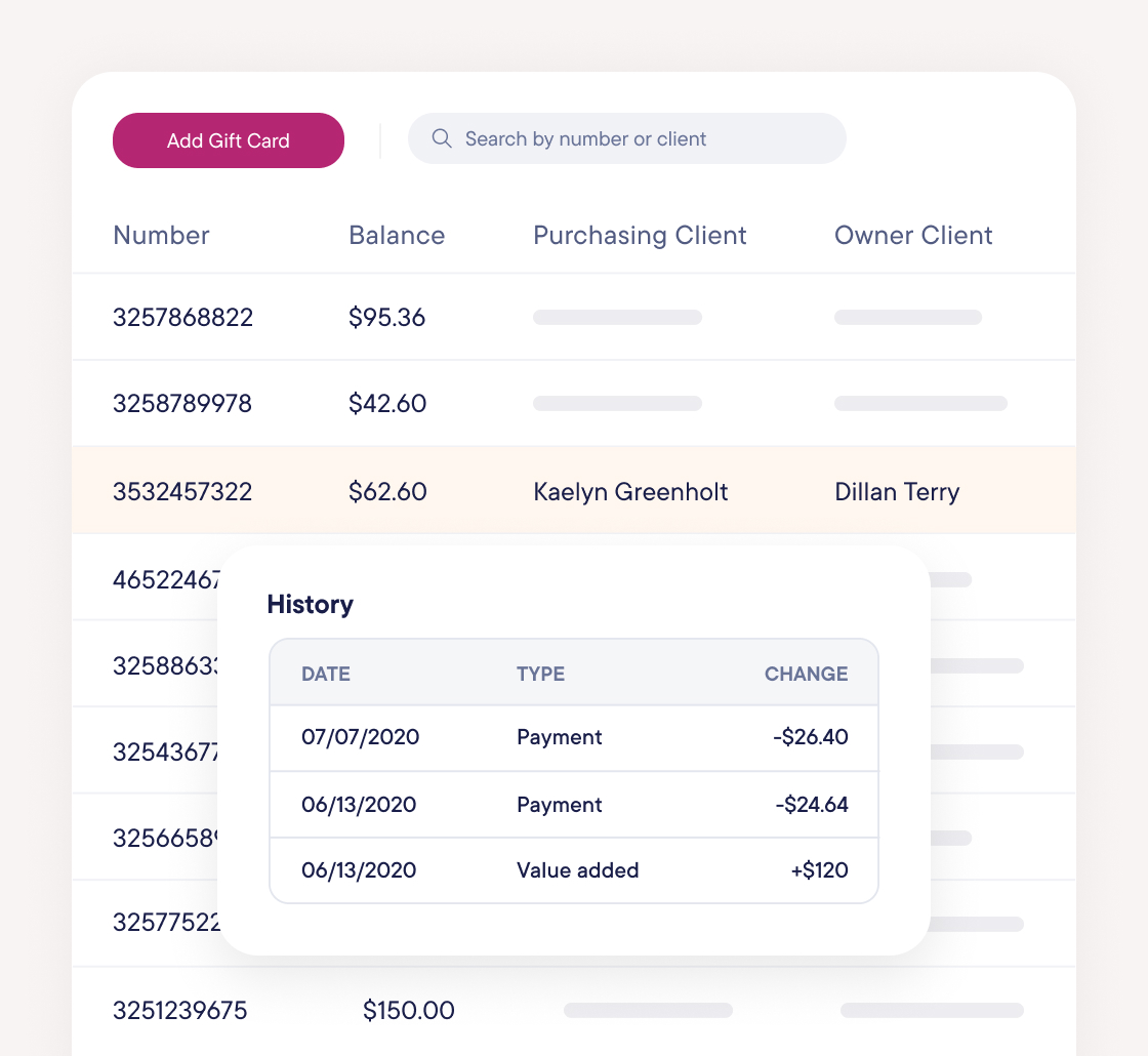 Manage gift cards in one place