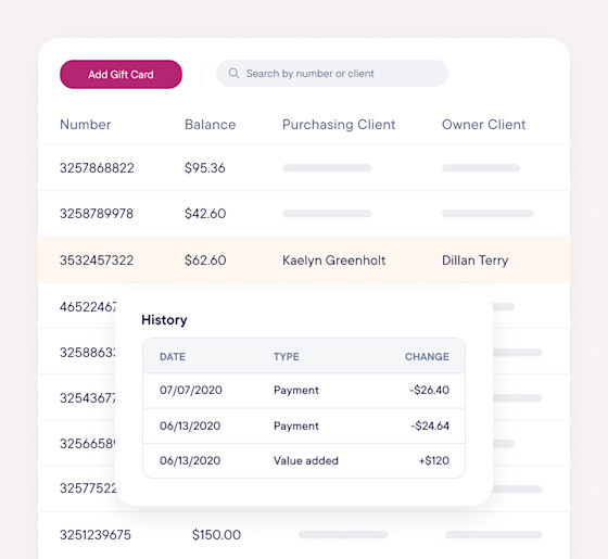 Manage gift cards in one place