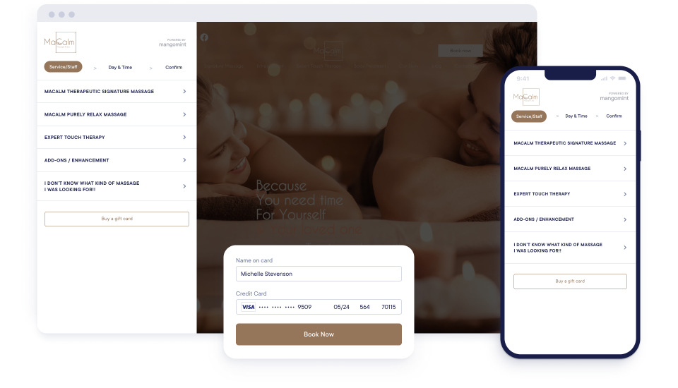 Massage therapy booking software