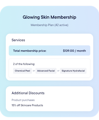 Nudge clients to upgrade to a membership for consistent treatments and better results.