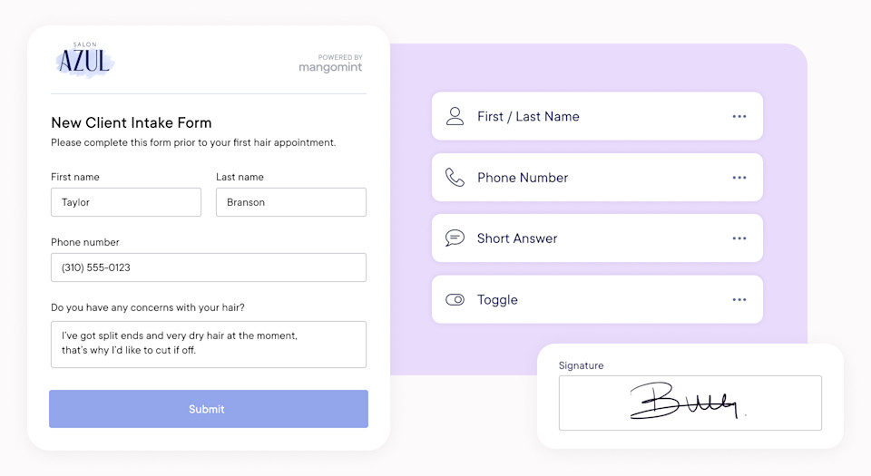 Client forms for booth rental salons and spas