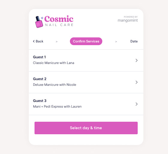 Book group appointments online