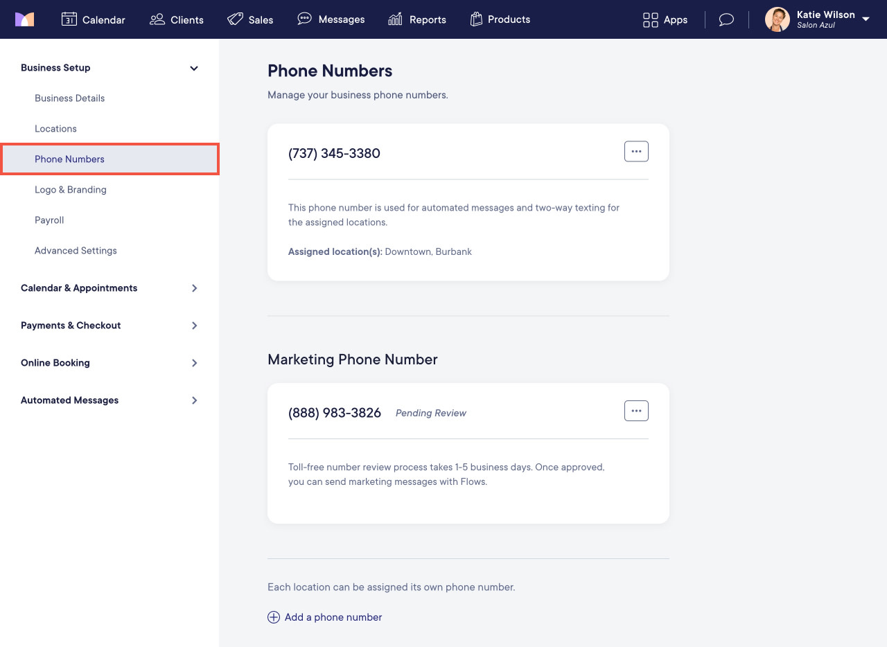 Adding and Changing Phone Numbers | Mangomint Salon and Spa Software