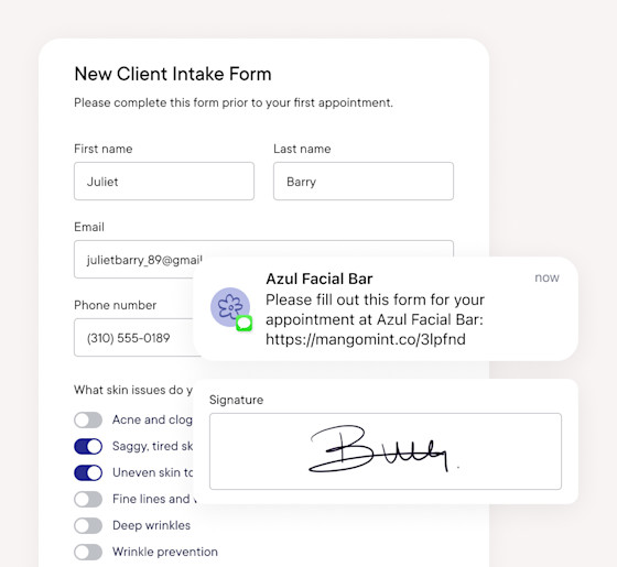 Collect client details using custom forms