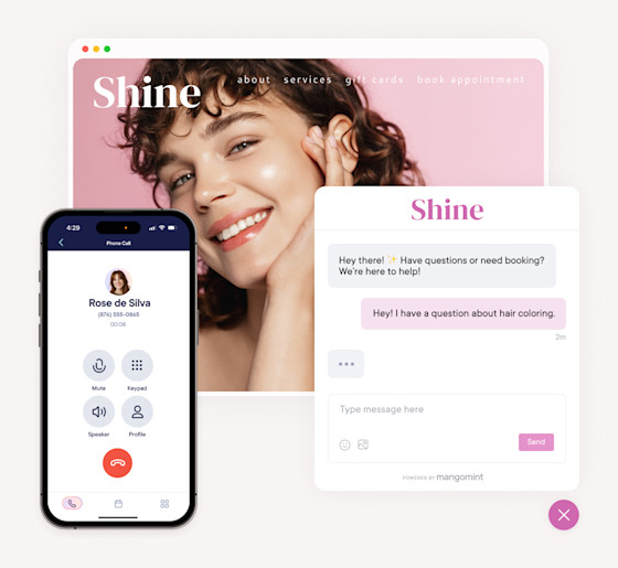 In-app calls, text, & web chat
