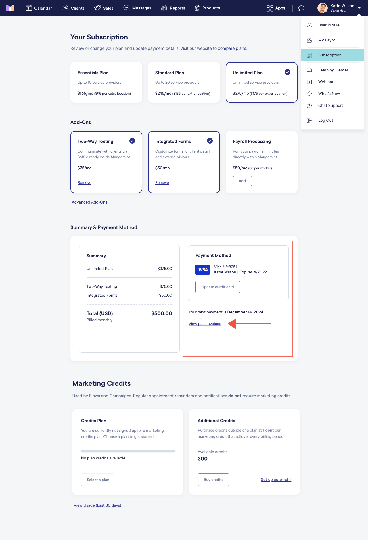 Viewing Invoices for Your Mangomint Subscription | Mangomint Salon and ...