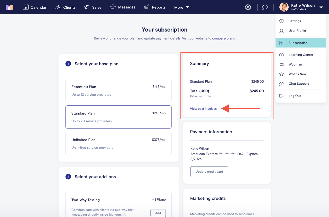 Viewing Invoices for Your Mangomint Subscription | Mangomint Salon and ...