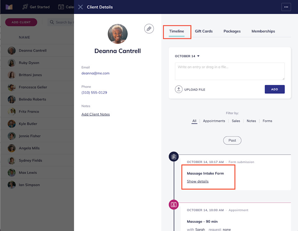 Viewing Form Submissions Mangomint Learning Center Help Documentation