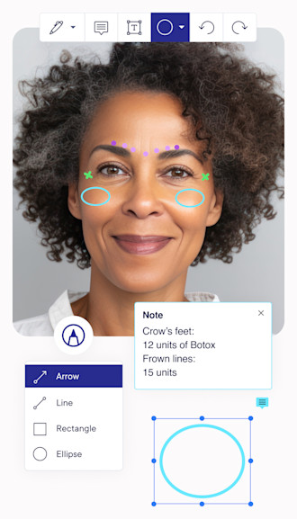 Esthetician image markup mobile