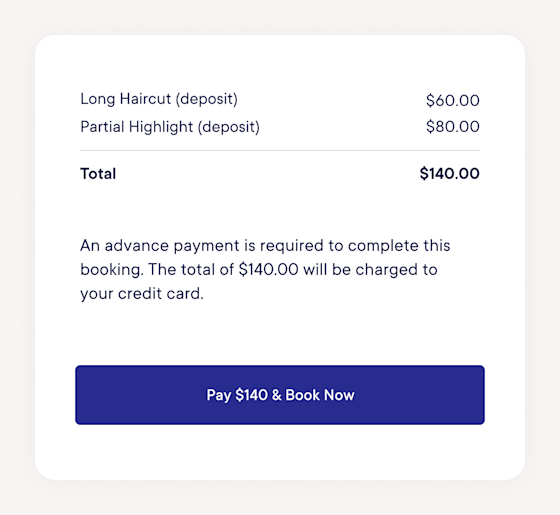 Take deposits and full payments