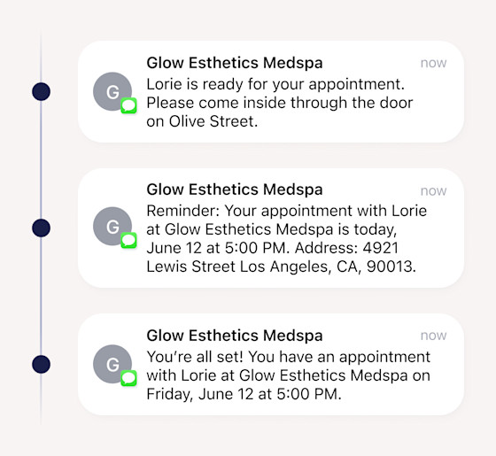 Esthetician AUTOMATED MESSAGES