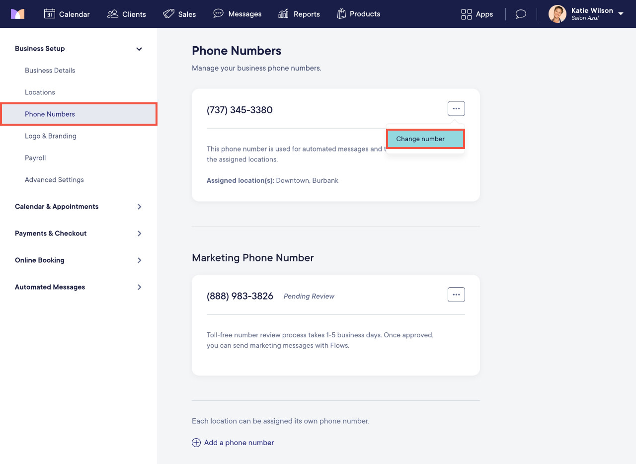 Adding and Changing Phone Numbers | Mangomint Salon and Spa Software